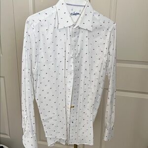 Robert Graham White Shirt with Subtle Pattern